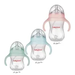 بی بی لند شیشه شیر (شیر خوری) کولیک ایز طرح اونت (Avent) ضد نفخ (آنتی کولیک) دهانه عریض فندقی (گرد) دسته دار سایز 2 مناسب نوزادان 3 تا 6 ماه 240 میلی - کد 201 - تصویر 2