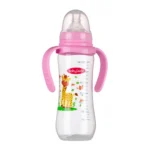 بی بی لند شیشه شیر (شیر خوری) ضد نفخ (آنتی کولیک) فندقی (گرد) دسته دار سایز 2 مناسب نوزادان 6 نا 18ماه 240 میلی -کد 248 - تصویر 2