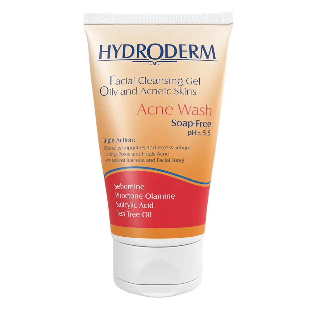 ACNE WASH-01 هیدرودرم ژل شستشوی صورت پوست چرب آکنه واش ۱۵۰ میلی - تصویر 1