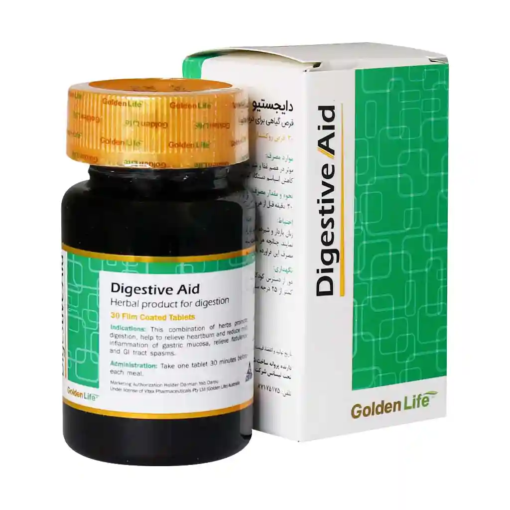 Golden-Life-Digestive-Aid-Tablets گلدن لایف قرص دایجستیو اید 30 عددی - تصویر 1