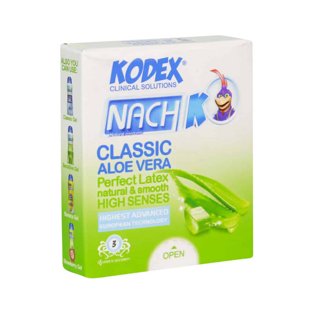 Nach-Kodex-Classic-Aloevera-Candoms-3-Pcs کدکس کاندوم 3 عددی نازک آلوئه ورا - تصویر 1