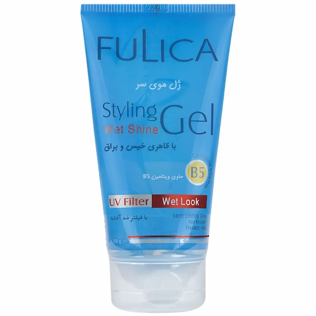 fulica wet shine styling gel فولیکا ژل موی سر با ظاهر خیس و براق مناسب انواع مو وزدار 150 میلی - تصویر 1