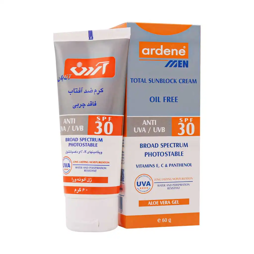 MEN 30-01 آردن کرم ضد آفتاب SPF 30 آقایان بی رنگ فاقد چربی 60 گرمی - تصویر 1