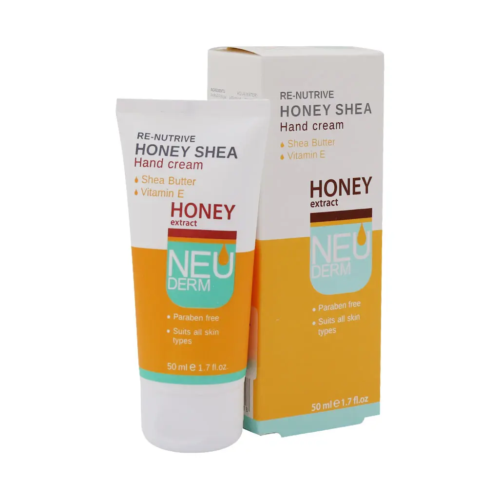 Neuderm-Re-Nutrive-Honey-She-Hand-Cream-For-Normal-And-Dry-Skins-50-ml نئودرم کرم دست رینوتریو هانی شی حاوی عصاره عسل مناسب انواع پوست 50 میلی لیتر - تصویر 1