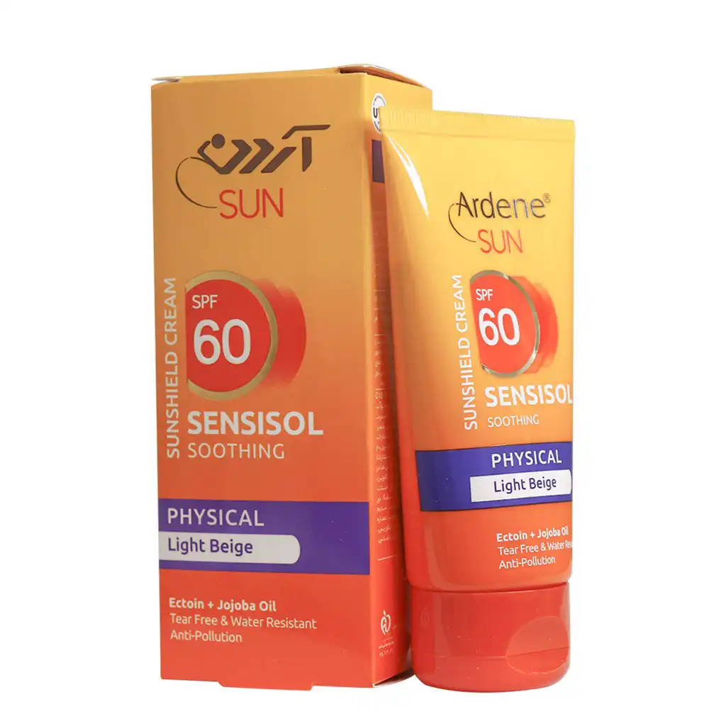 SENSISOL 60-01 آردن کرم ضد آفتاب فیزیکال سنسی سول SPF 60 بژ روشن مناسب پوست حساس 50 گرمی - تصویر 1