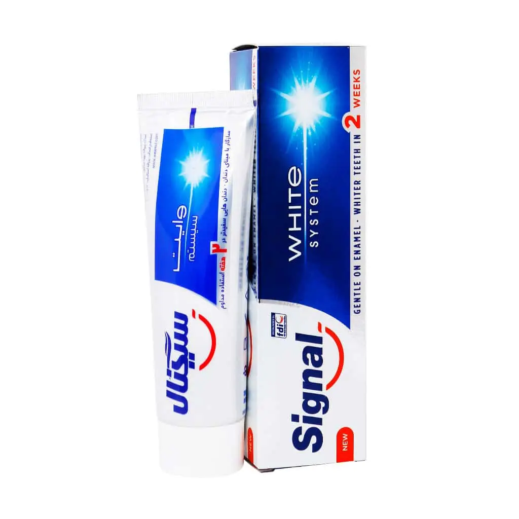 Signal-White-System-Toothpaste سیگنال خمیر دندان وایت سیستم سفید کننده اورجینال 75 میلی لیتر - تصویر 1