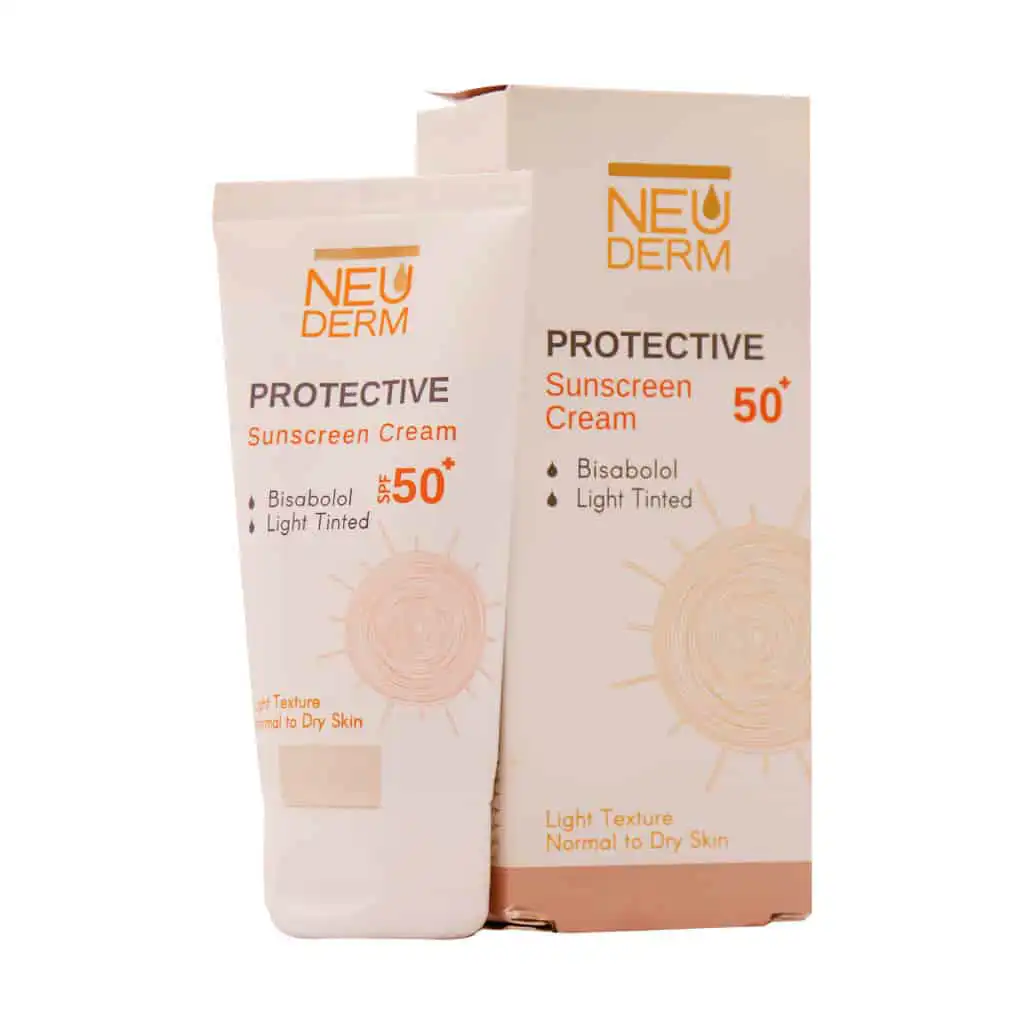 highly dry light tinted-01 نئودرم کرم ضد آفتاب هایلی پروتکتیو SPF 50 بژ روشن مناسب پوست خشک و معمولی 50 میلی لیتر - تصویر 1